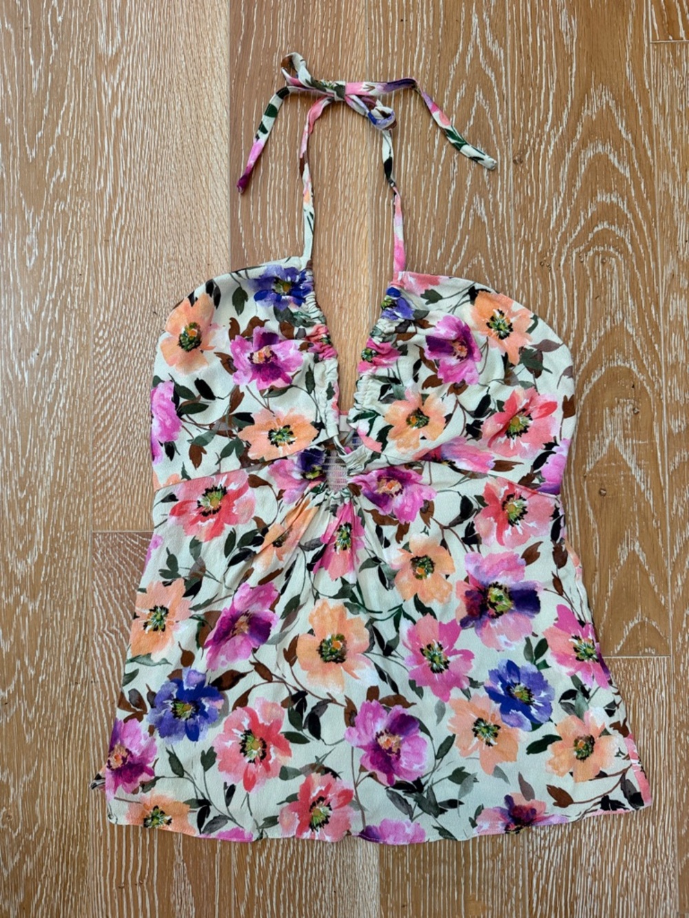 Favorite Daughter Floral Halter Camisole in White, Pink, Purple, Peach